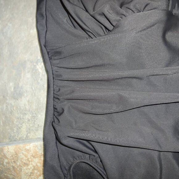 Lands' End SlenderSuit Grecian Chlorine-resistant swimwear Swimsuit 12 Brown $98 - Picture 5 of 12